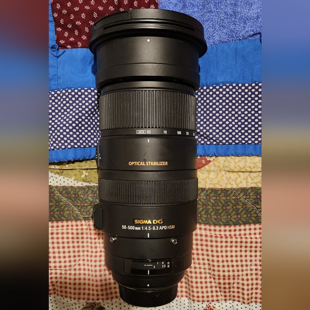 Used, Like New Sigma DG Lens 50 - 500 mm 1:4.5-6.3 APO HSM - Optical Stabilizer